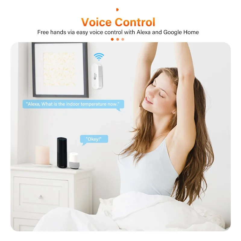Tuya Zigbee Temperature Humidity Sensor Monitoring Reminder Via Smart Life Voice Control Alexa Google Home | Безопасность и защита