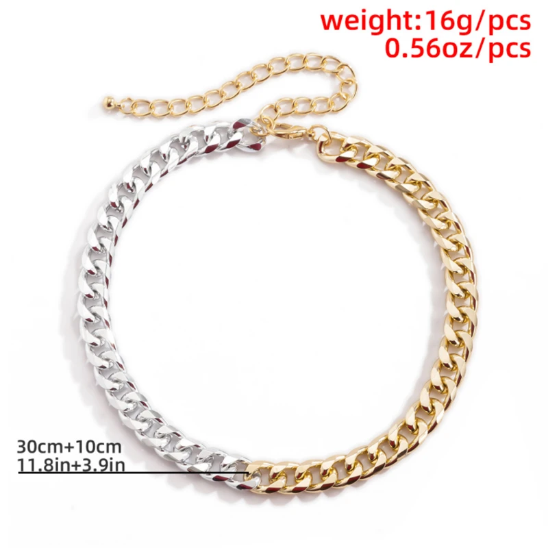 

Ailodo Punk Gold Silver Color Chokers Necklace For Women Minimalist Thick Chain Statement Necklace Collier Fashion Jewelry Gift