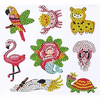 flamingo mosaic sticker art kits for kids 5d diy diamond handmade digital sticker full drill diamond painting by number kits