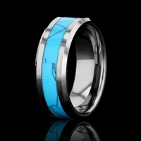 8mm vintage jewelry men rings accessories carbide ring finger inlay men wedding engagement band women rings