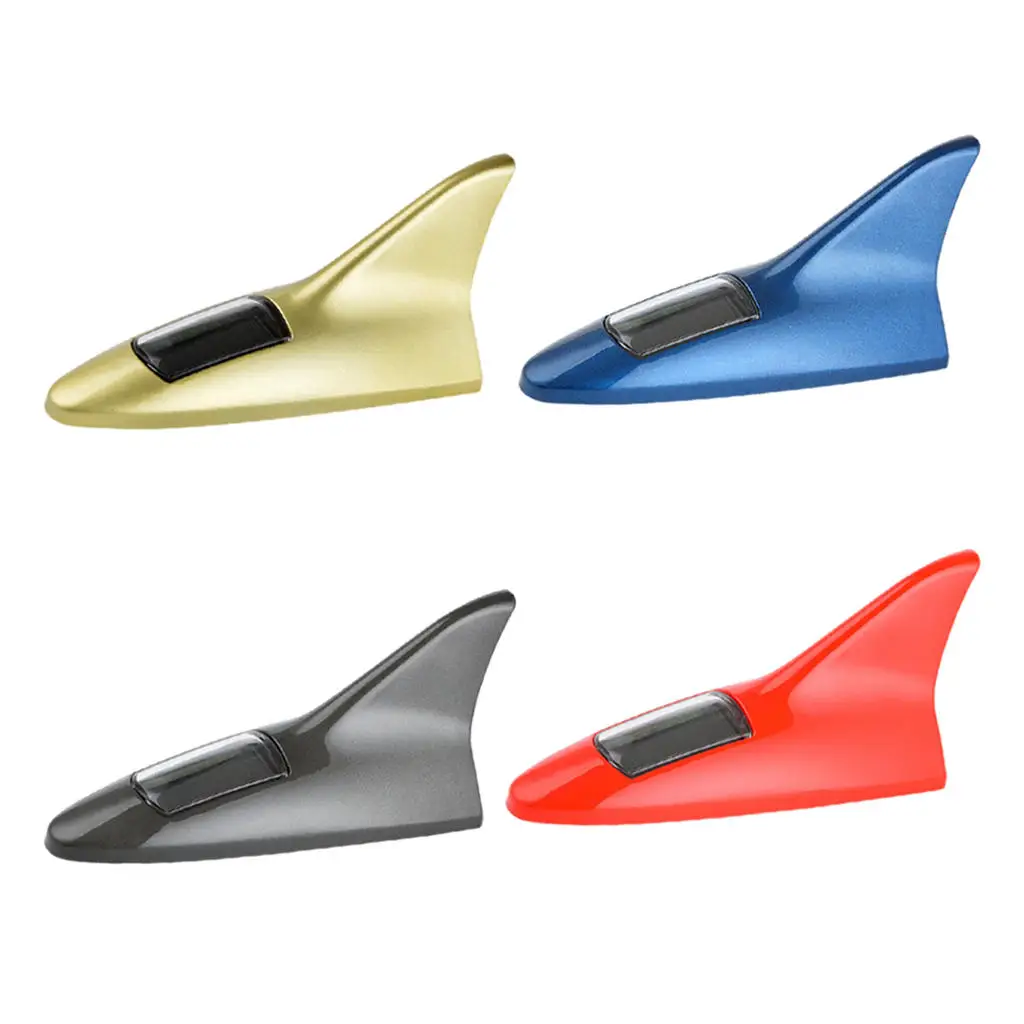 

Shark Fin Antenna Universal 4 Colorf Car Roof Antenna Light Solar Shark Fin Warning Light Fits for Car