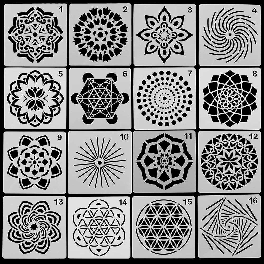 Пустые круглые вспомогательные трафареты мандалы для стен рисования фотоальбом