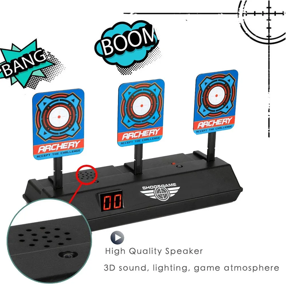 New Auto-Reset Intelligent Light Sound Effect Scoring Target Toy Electronic Digital For Nerf Blaster Gun Dropshipping | Игрушки и хобби