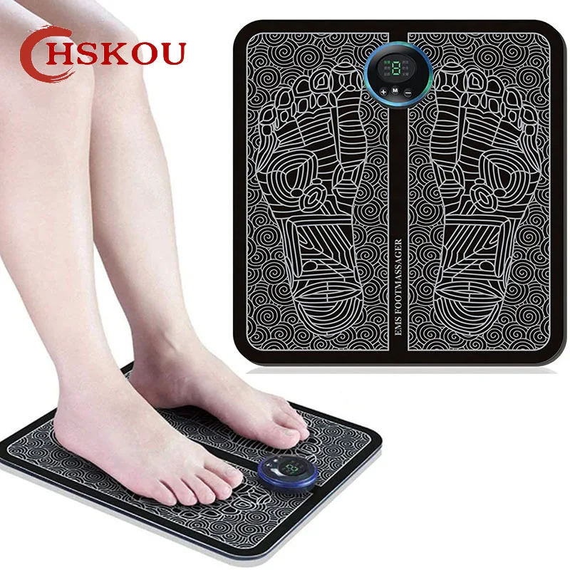 

HSKOU EMS Foot Massager Pad Feet Muscle Stimulator Leg Reshaping Foot Massage Machine Mat Relieve Ache Pain Health Care
