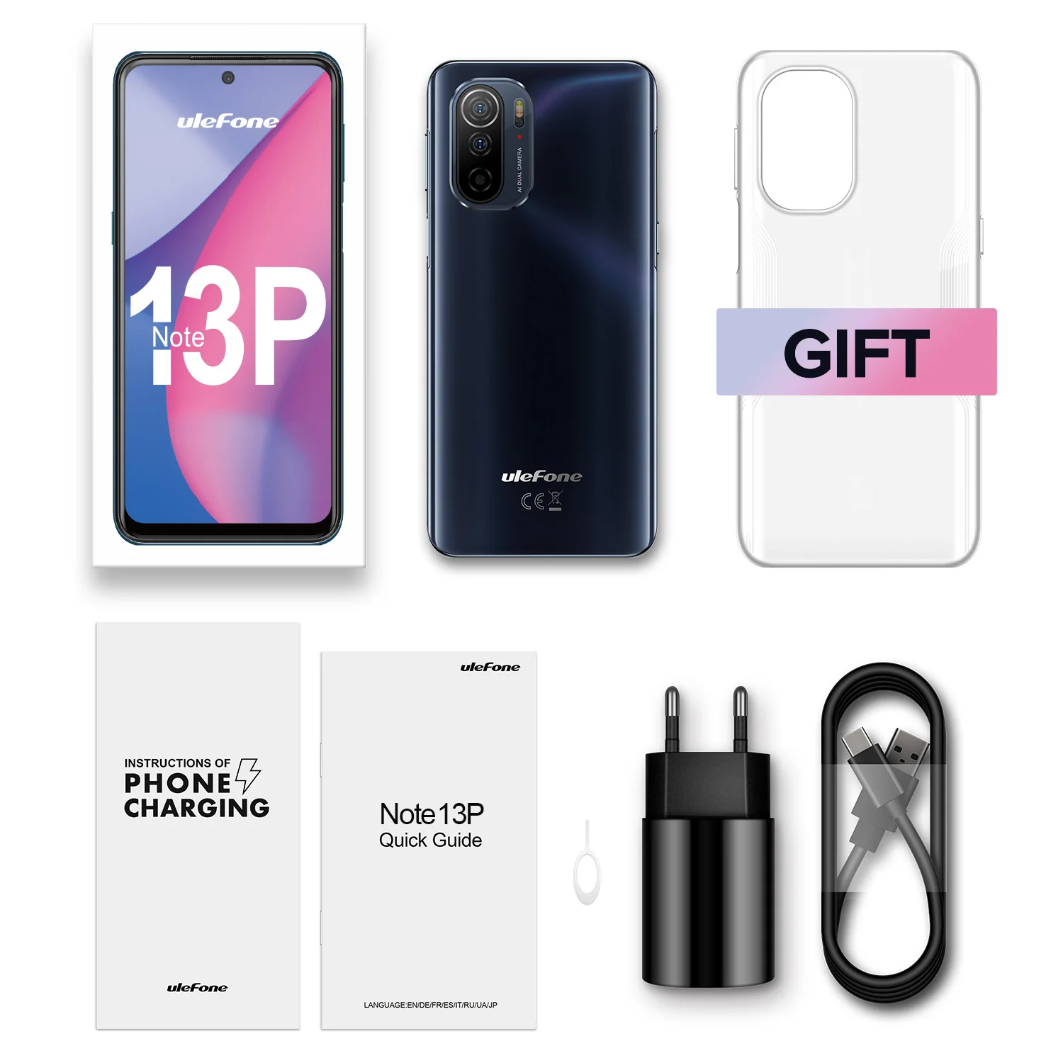 Смартфон Note 13P Ulefone Helio G35 5180 мАч Android 11 4 Гб + 64 ГБ 6 5 дюйма FHD дисплей 4G сотовый