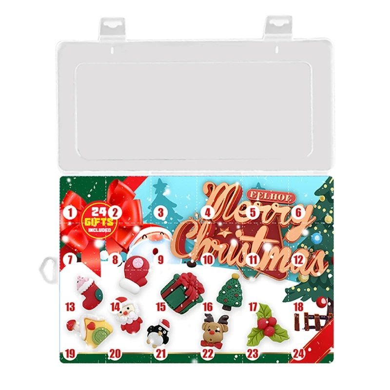 

Рождественский дневной календарь, мини Мультяшные игрушки, антистресс, милый Санта, лось, кукла, подарок на Рождество, сюрприз