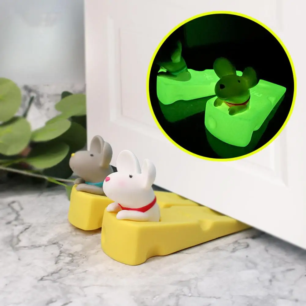 

Cartoon Mouse Door Stopper Night Luminous Door Suction Windproof Doors Stop Adjustable Door Suction Arts Crafts Home Decor Tool