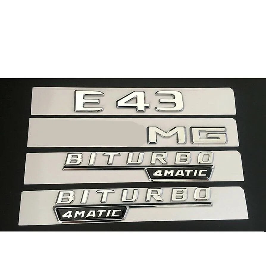 Хром E43 Для AMG BITURBO 4matic Багажник крыло значки эмблемы для Mercedes W213|Эмблемы| |