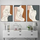 Абстрактный постер на холсте с изображением сексуальной обнаженной женщины, скандинавский декор, картина на стену, живопись, минимализм, скандинавский дом