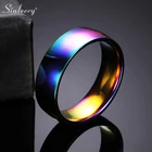 SINLEERY гладкое обручальное кольцо из нержавеющей стали радужного цвета парные кольца для мужчин модные ювелирные изделия широкие кольца 2021 Новинка JZ231 SSK
