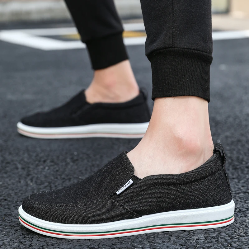 Summer Men's Shoes Denim Men Casual Comfortable Breathable Canvas Outdoor Non-slip for Mans Footwear | Обувь