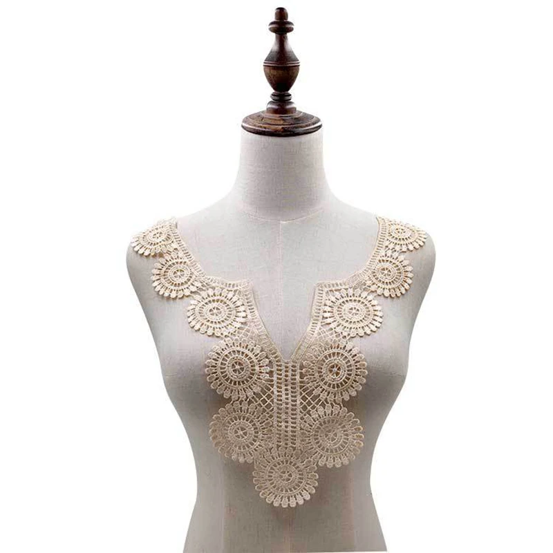 

Applique Neckline Lace Fabic Embroidered Fabric Sewing Supplies Scrapbooking Fake Collar Hollow Out Collarband Fashion Neckband