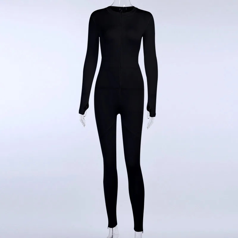 

Rosetic Women Sportswear Long Jumpsuit 2020 Autumn Streetwear Cool Casual Fitness Overalls Black White Gothic Long Jumpsuits