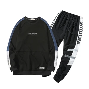 Мужские брендовые новые хлопковые комплекты, осенне-весенний Повседневный мягкий спортивный костюм, куртка, Мужская толстовка, спортивные штаны, комплекты из 2 предметов, спортивный костюм для мужчин 4XL