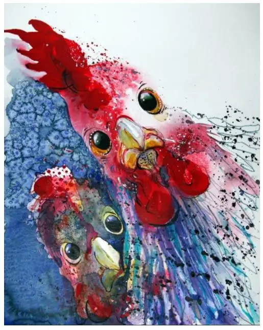 Петух Алмазная Вышивка Полный Круглый diy животные daimond живопись наклейки декор