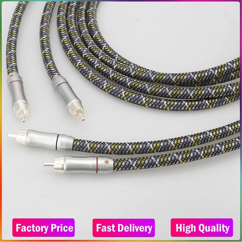 

A52 HI-End 99.9999% OFC Copper RCA TO RCA Audio Cable Home Theater DVD 2RCA HIFI Cable CD Amplifier