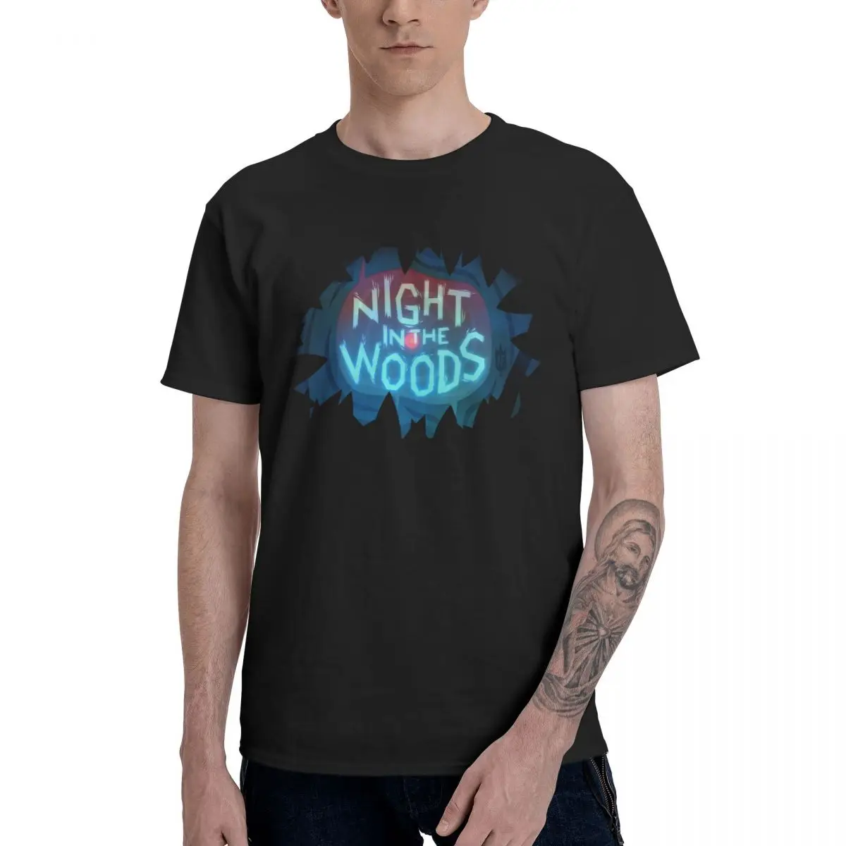 

Man T Shirt Night In The Woods Soft Stylish Man's O-neck Cartoon Design Tee Shirt
