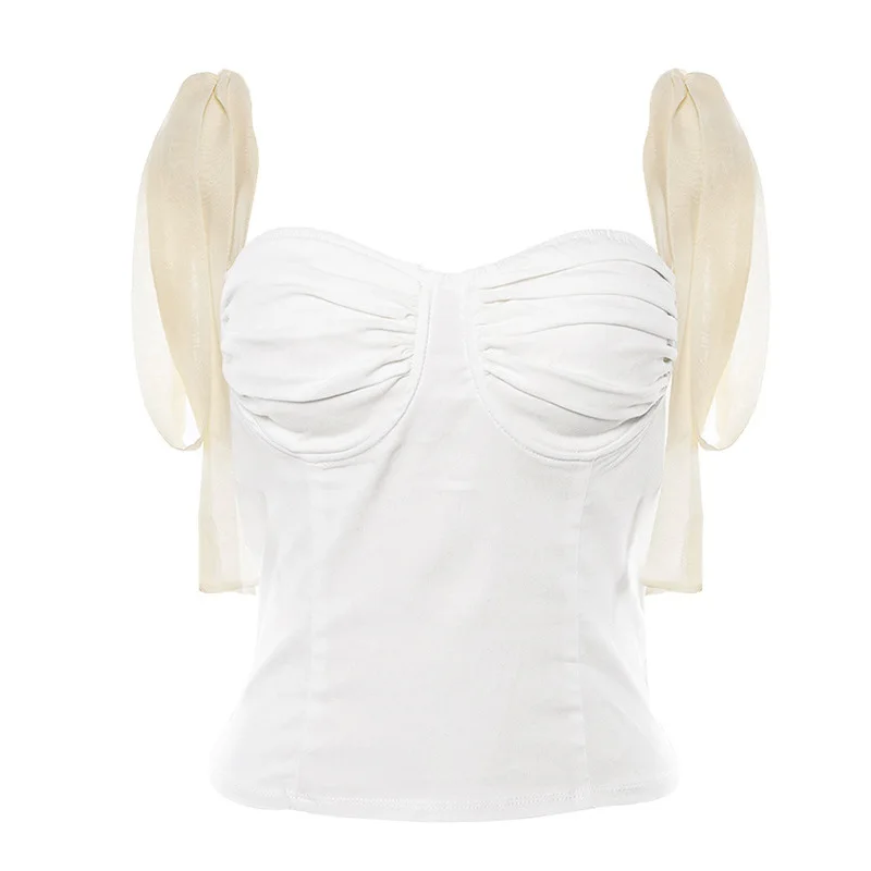 

Net red hot selling season slim solid color women's suspenders sexy disco shirt lace top tide