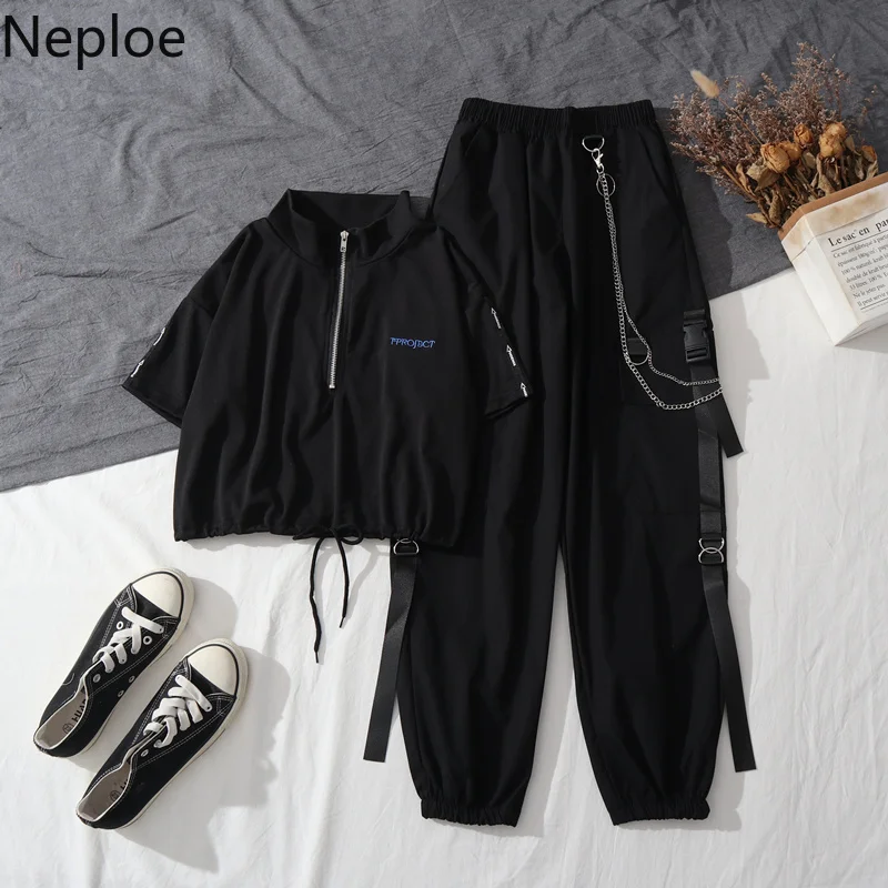 Брюки карго Neploe женские брюки султанки с лентами и карманами на цепочке шнуровке