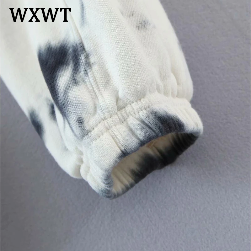 

WXWT 2021 Spring Women Tie Dye Tracksuit Suit 2 Pieces Sets O Neck Sweatshirt and Pants Suits HY2104
