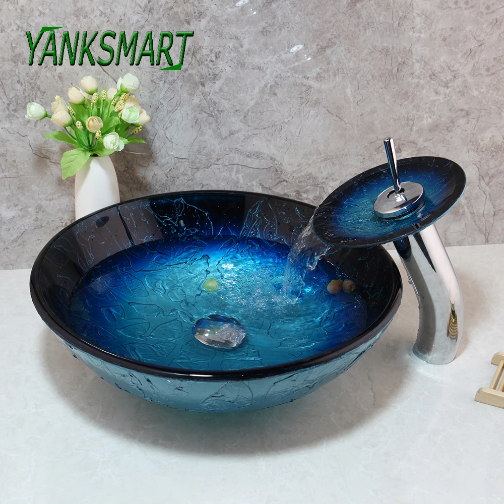 Круглый смеситель YANKSMART из закаленного стекла для ванной комнаты кран