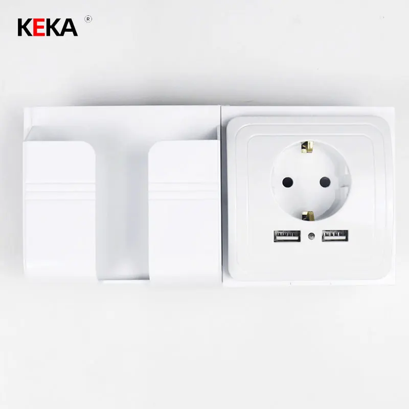 Настенная розетка KEKA с двумя USB портами адаптер для зарядного устройства быстрая