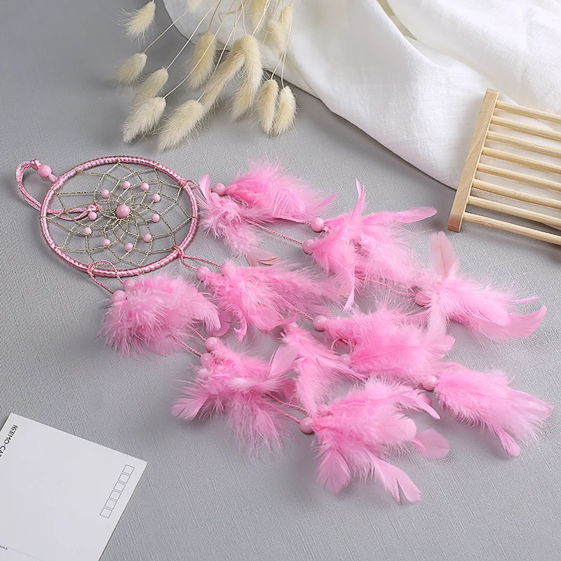 

Handmade Indian Dream Catchers Room Decoration Gifts Feather Tassel for Car-Hanging Monternet
