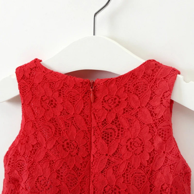 Детская одежда 2020 Новое Детское кружевное Открытое платье принцессы без рукавов