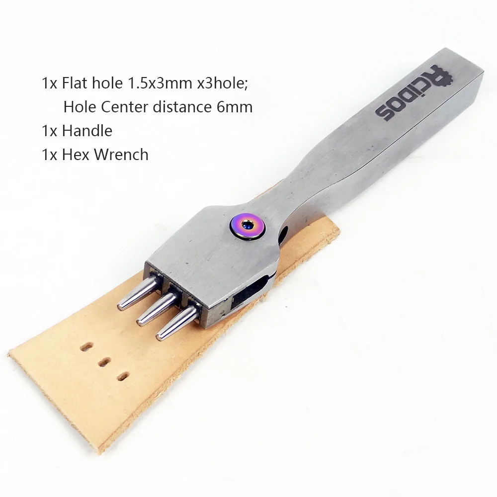 3 Flat hole 1.5x3mm RCIDOS дырокол для ремня часов, дырокол для ремешка часов, индивидуальный дизайн, не 10 дней - Цвет: 3 Flat hole 1.5x3mm