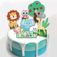lion forest wild animals cake topper kids one 1st birthday party jungle animals birthday party safari baby shower favor