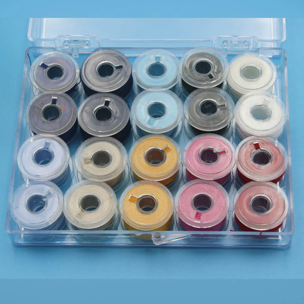 20Pcs/Set Bobbins Box Set Sewing Machine Spools Colorful Plastic Metal and Case Storage Equipment Tools Accessories | Дом и сад