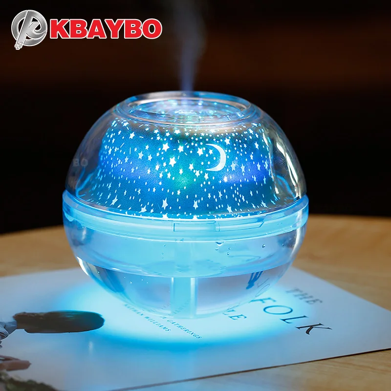 USB Crystal night lamp projector 500ml air humidifier Desktop Aroma diffuser ultrasonic mist maker LED light for home | Бытовая техника
