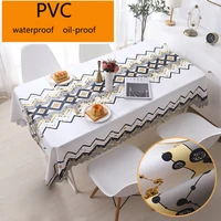 floral printed pvc tablecloth for table kitchen dining table cover oilproof waterproof plastic tablecloth pvc tablecover square