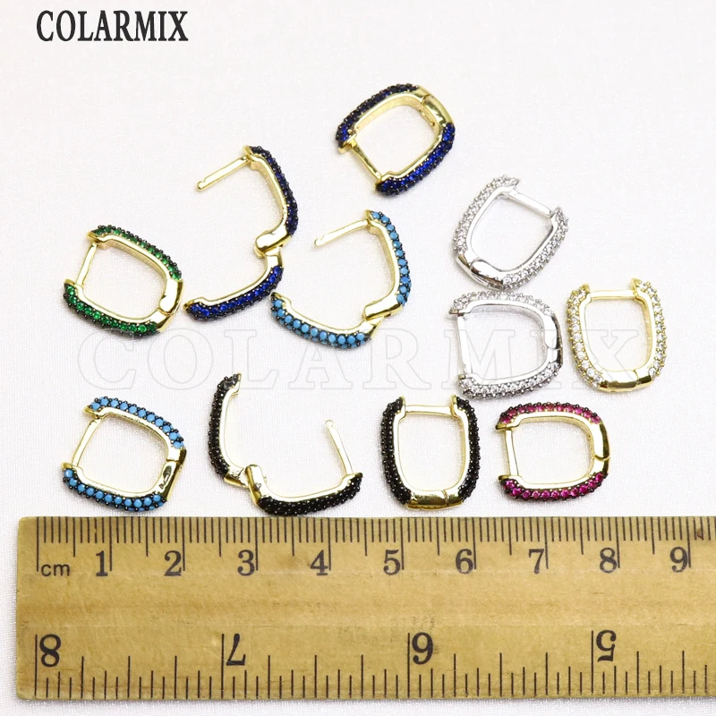 

4 Pairs Zircon earrings shape earrings Rectangle earrings Zircon earrings Jewelry earrings fashion jewelry for women 51045