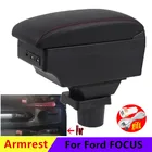 Подлокотник для Ford Focus, центральный контейнер для хранения с подстаканником и USB-зарядкой