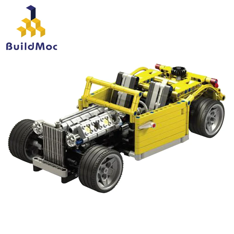 

Buildmoc City Creator Classic Car Chopped Hot Rod Racing Super-car Model Moc Building Blocks Bricks Kids Toys For Children Gifts