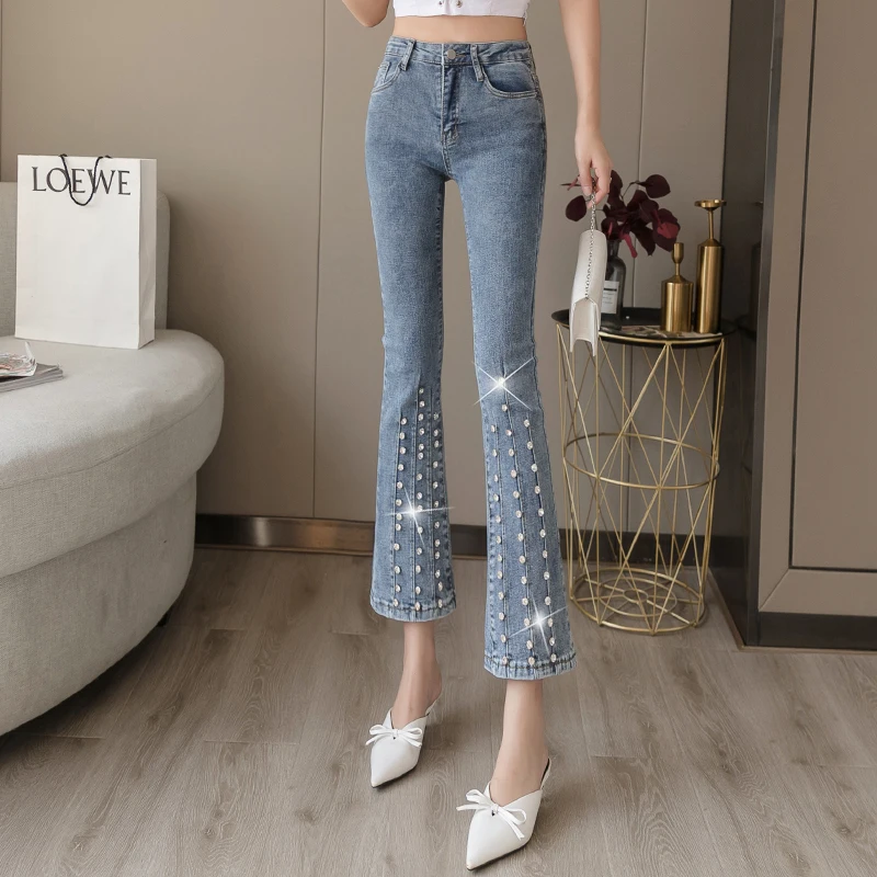 2020 тяжелая промышленность Стразы джинсы женский бриллиантовый комплект