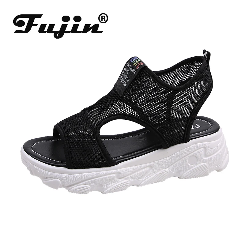 Женские повседневные сандалии Fujin на плоской подошве для студентов летняя обувь