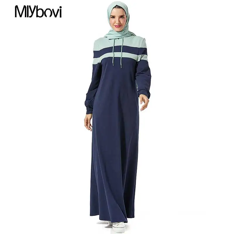 Халат Дубай абайя женский полосатый кафтан с карманами мусульманская одежда