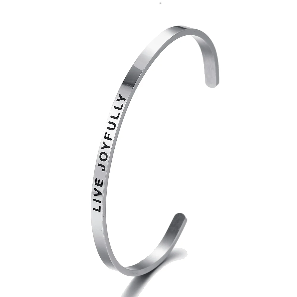 Браслет-манжета из нержавеющей стали для женщин и мужчин вдохновляющие