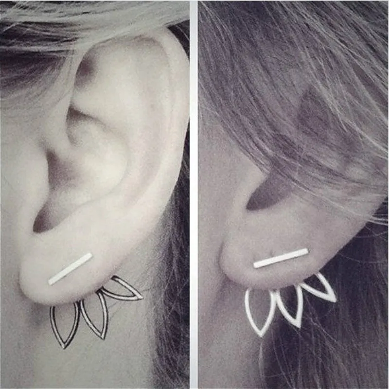 1 пара позолоченные и серебряные серьги-клипсы с подвесками из оставленных