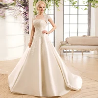 elegant strapless sleeveless wedding dresses with jacket sweep train beading lace applique satin bridal gown wedding dress