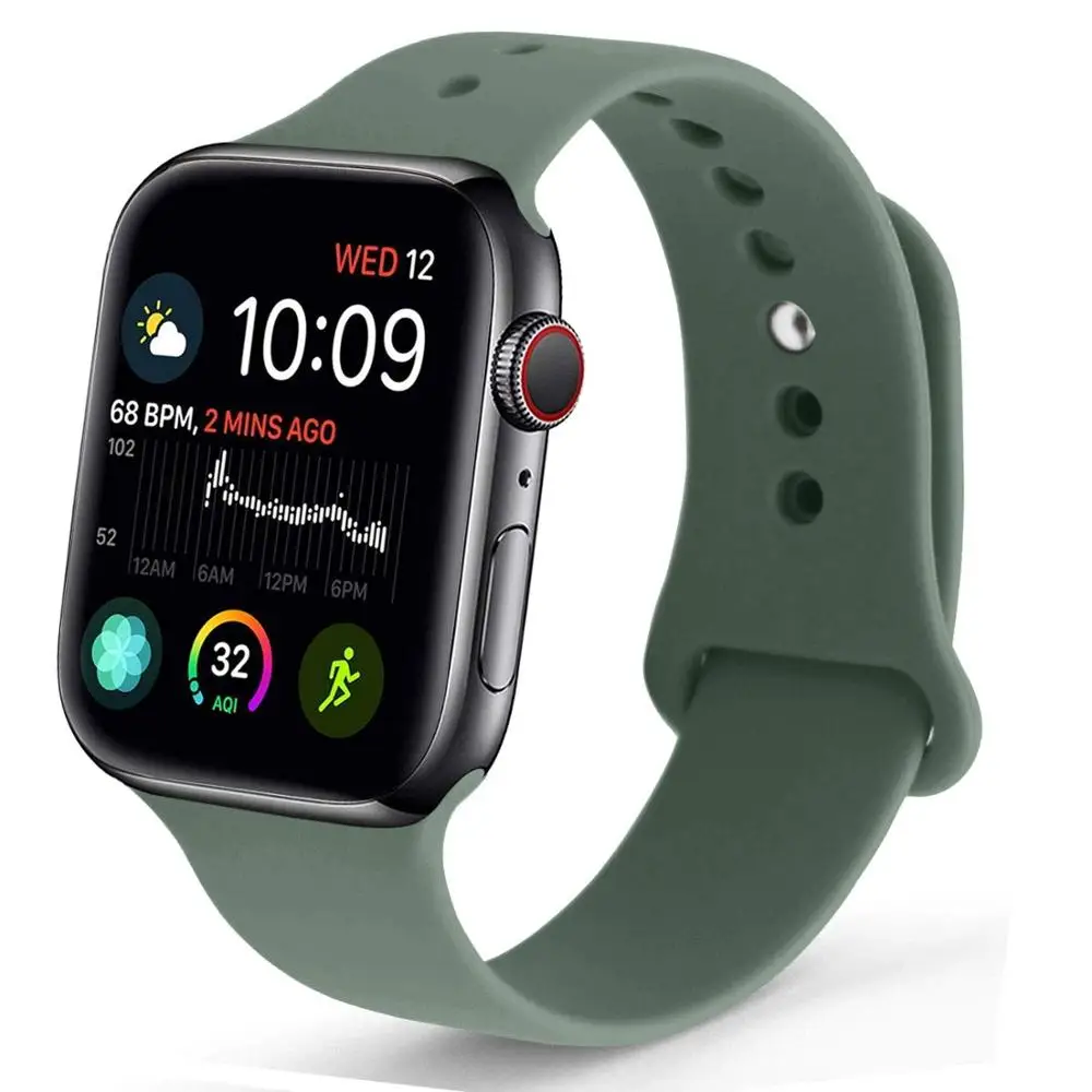 32 Цвета мягкого силикона замена спортивный ремешок для Apple Watch группа 44 мм 40 мм Series4/3/2 /42 мм 1 38 мм наручные браслет ремень