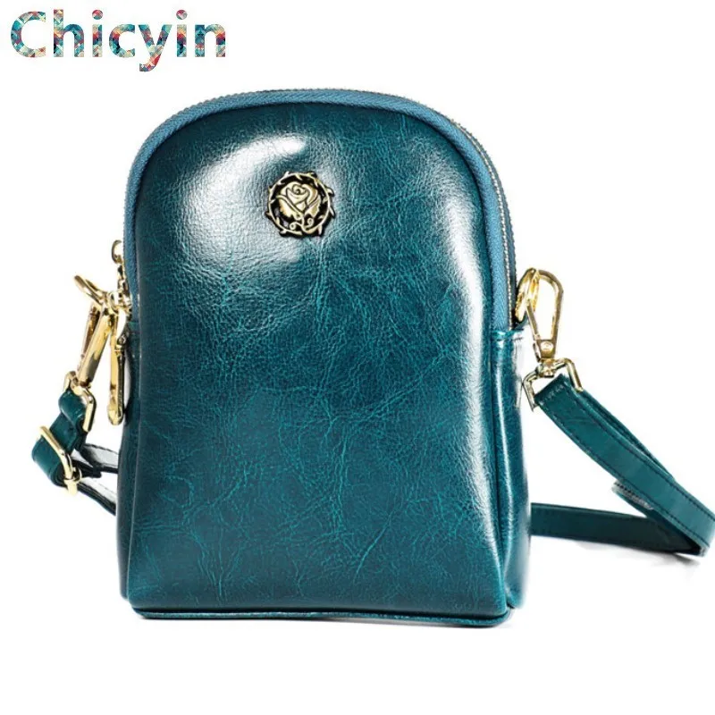 Женские сумочки высокого качества сумки на плечо из масляной вощеной кожи молнии