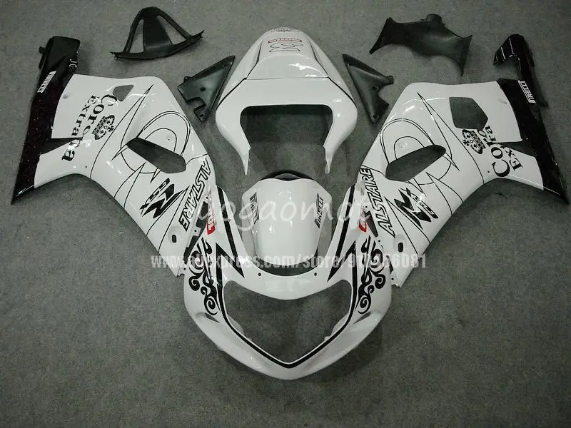 

Черный, белый ABS инъекции обтекатели комплект для Suzuki GSXR600 750 GSXR 600 K1 2001 2002 2003 01 02 03 наборы обтекателей кузова