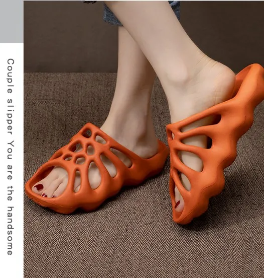 Шлепанцы Kanye West с геометрическим рисунком для мужчин и женщин повседневные