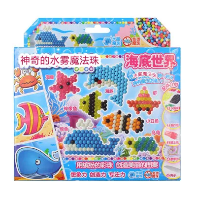8 видов Zhenwei мультфильм воды липкие бусины Magic Bean полный набор Accssories животных принцесса автомобиль Фильм рисунок любимый характер - Цвет: sea world no box