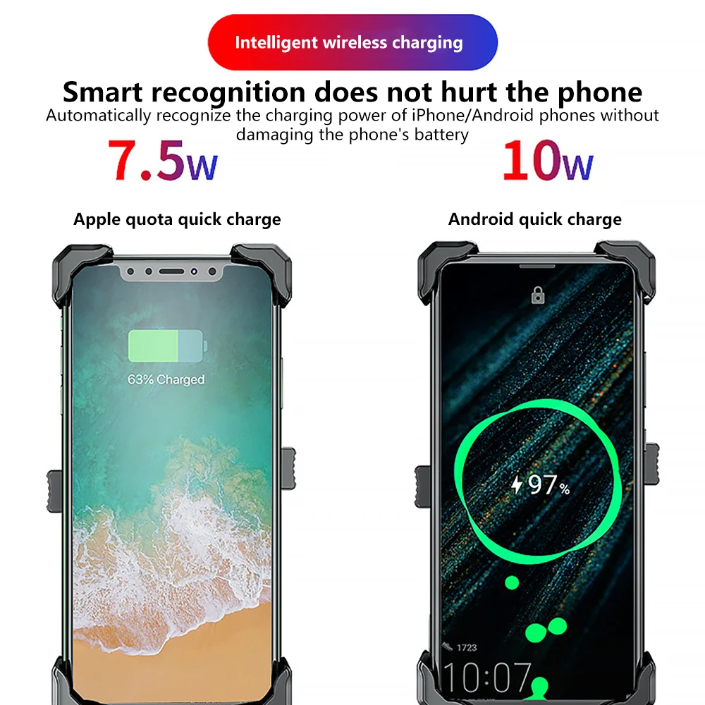 

Motorcycle Phone Holder 15w And USB Intelligent Fast Charger Wireless Stable Rack For Riding Motorcycle Phone Charger