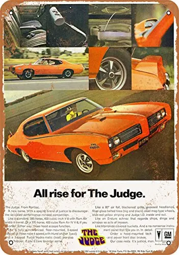 

Металлический знак-1969 Pontiac GTO The судей All Rise-винтажный Настенный декор для кафе, пивной бара, декоративные поделки