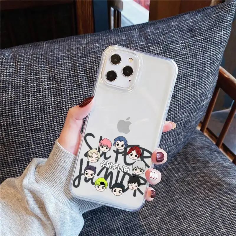 

super junior kpop Phone Case Transparent for iPhone 12 11 mini pro XS MAX 6 6S 8 7 Plus X 5S SE 2020 XR